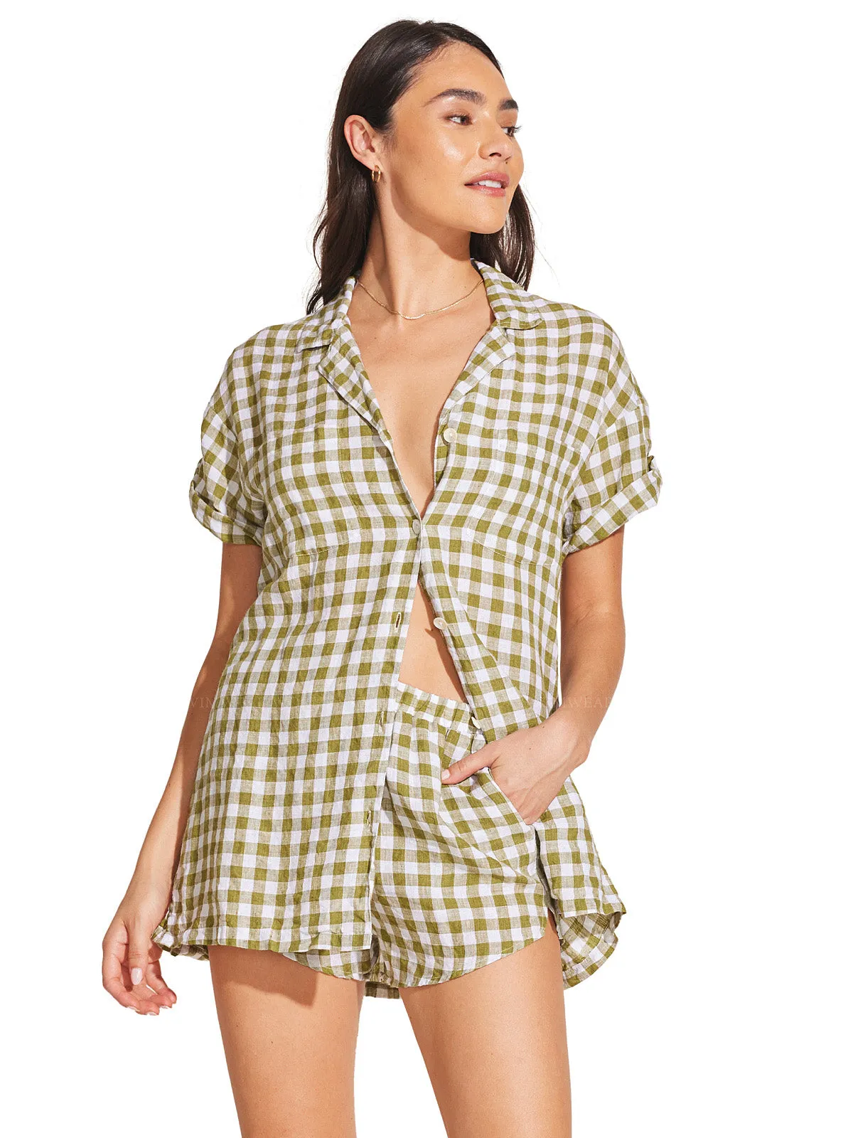 Playa Pocket Blouse-Tallows Short ::RET