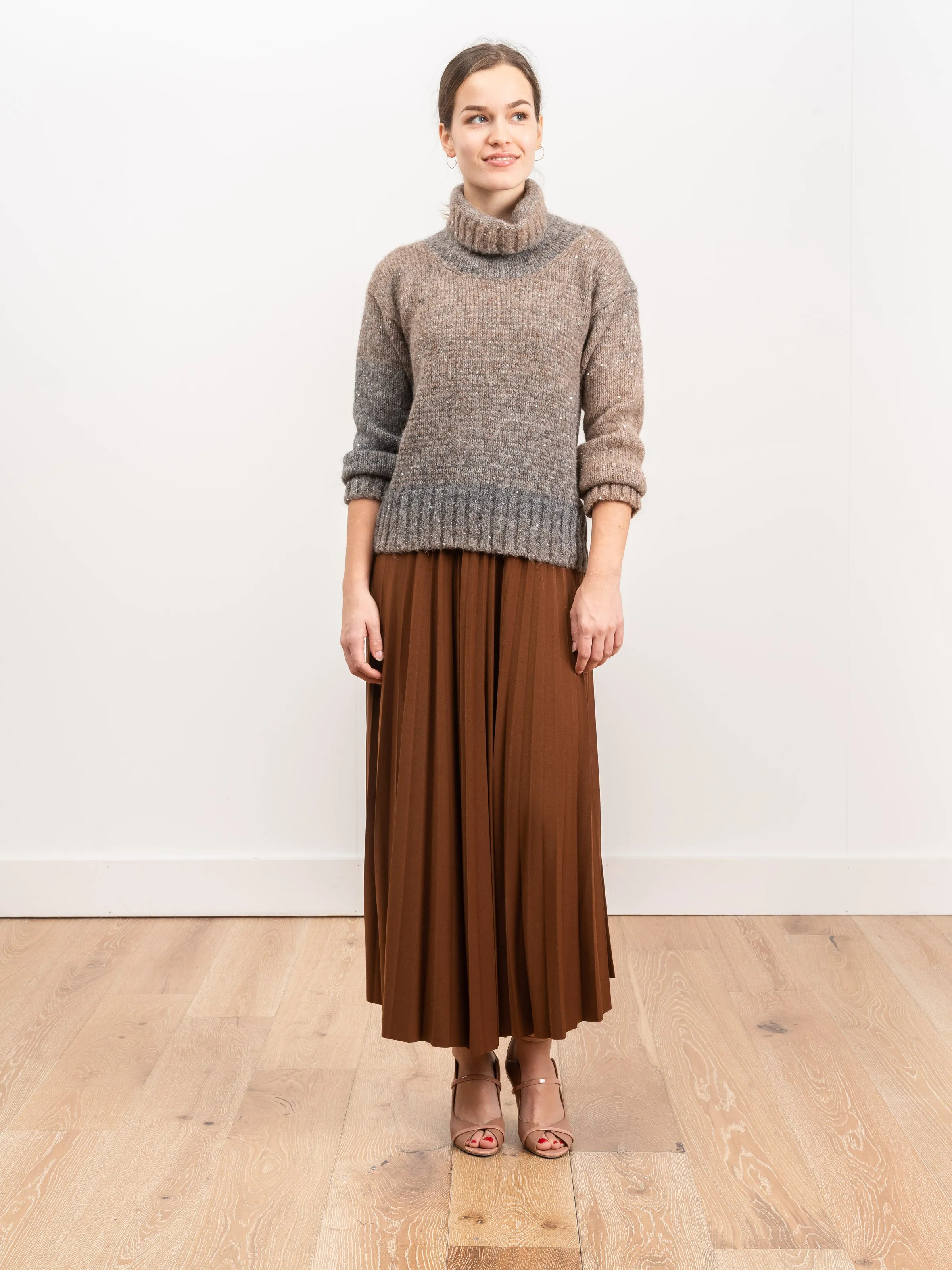 pleat skirt - tobacco