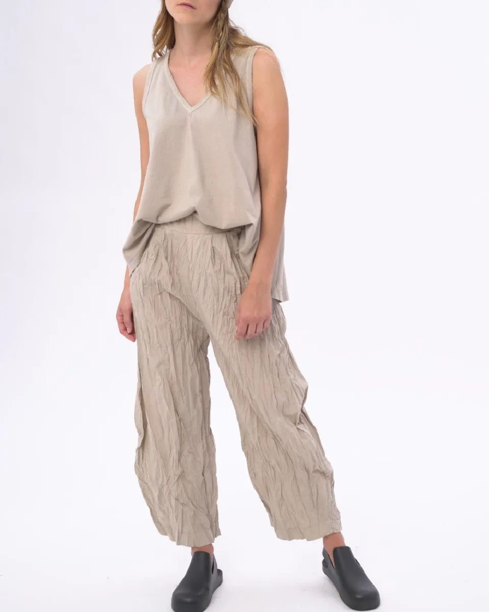 Pleated Crinkled Palazzo Pant