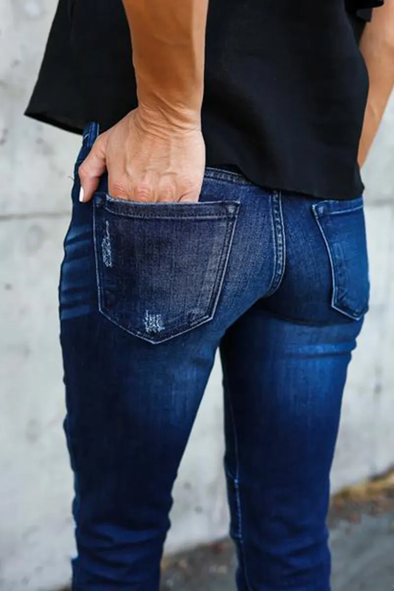 Pleated Pencil Jeans