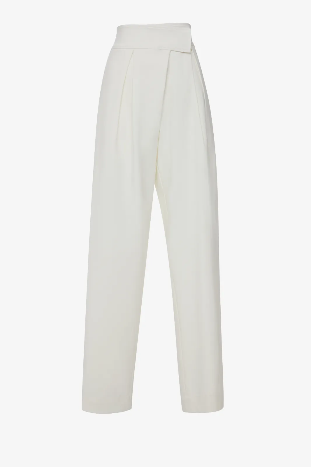 Pleated Trouser with cuffed hem color bone