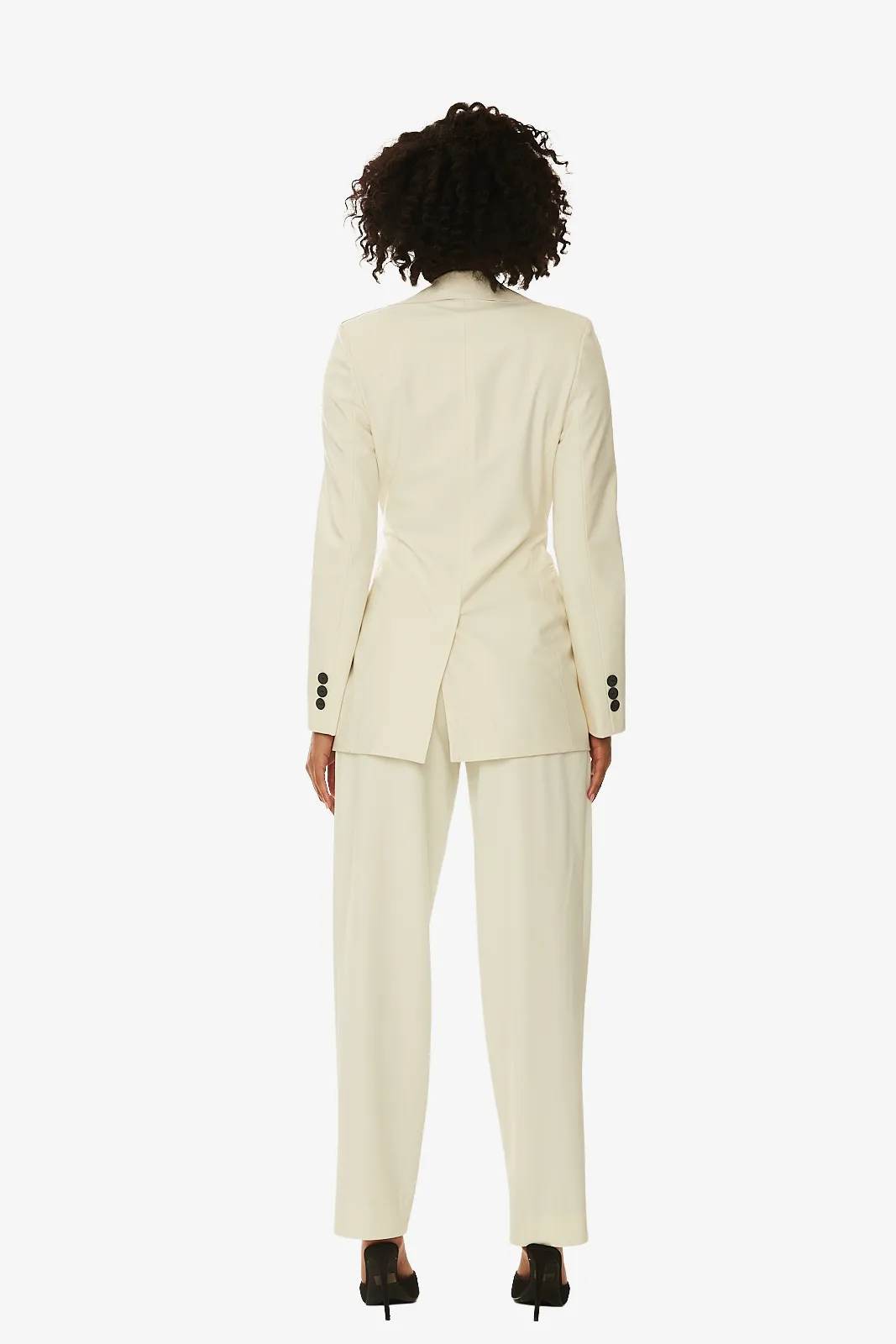 Pleated Trouser with cuffed hem color bone