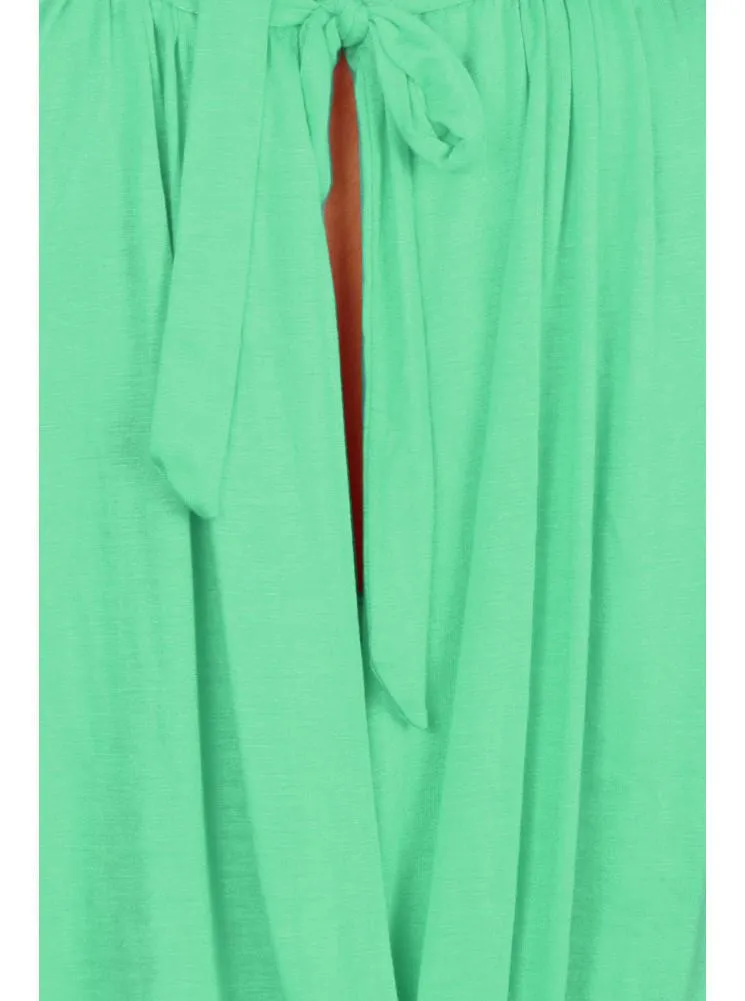 Plus Size Surplice Wrapped Mint Blouse