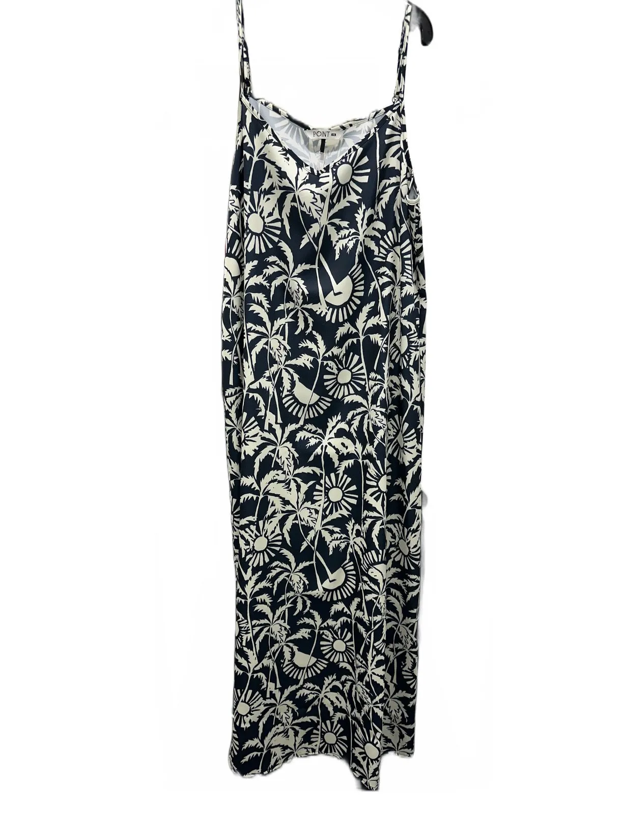 Point A-Line Satin Slip Dress in Palm Trees