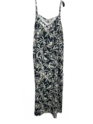 Point A-Line Satin Slip Dress in Palm Trees