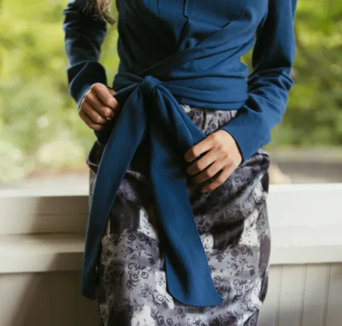 Point Straight Mesh Skirt in Patchwork Print