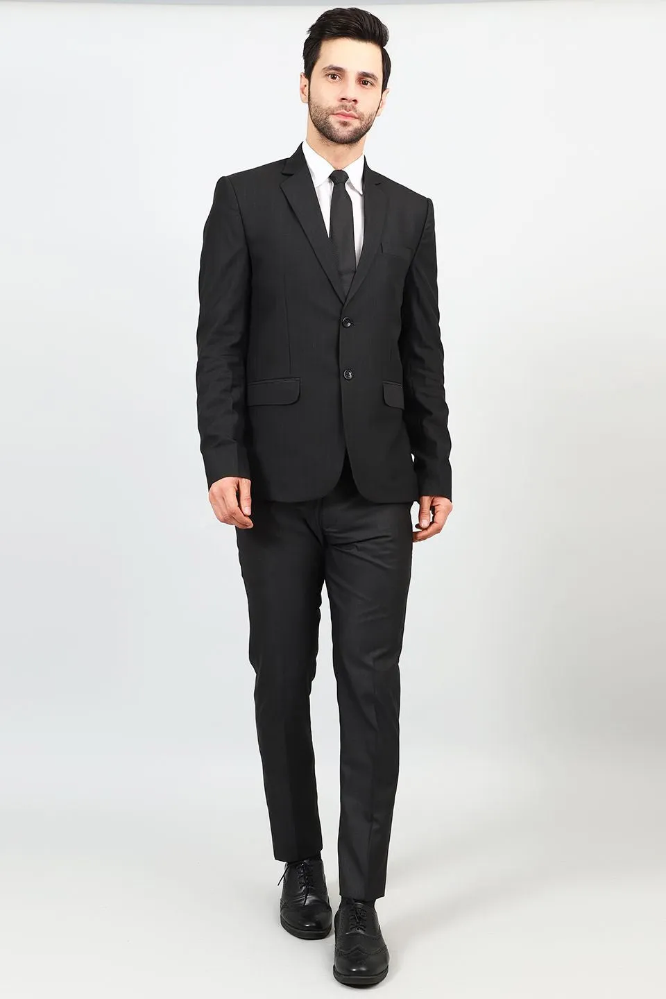 Poly Viscose Black Two Piece Suit