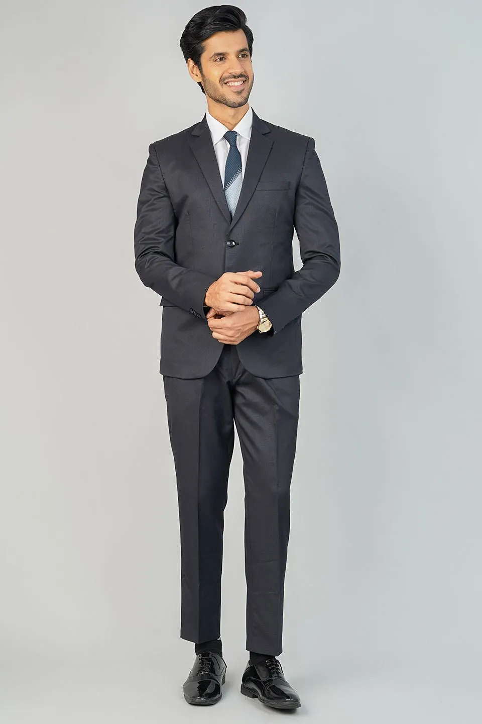 Poly Viscose Black Two Piece Suit
