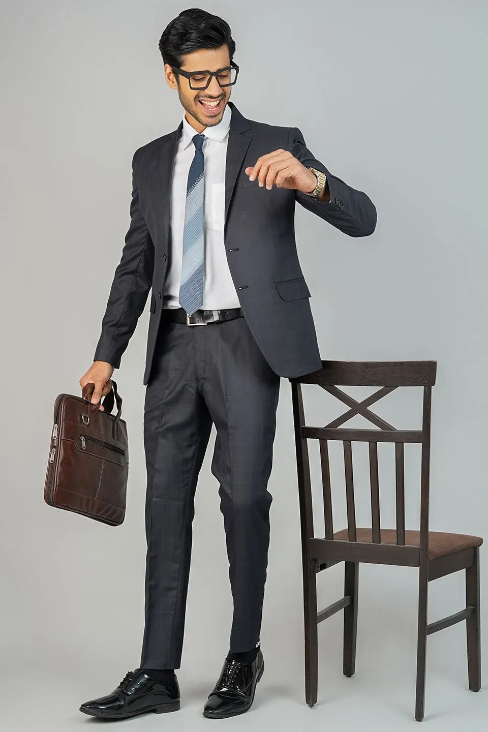 Poly Viscose Black Two Piece Suit