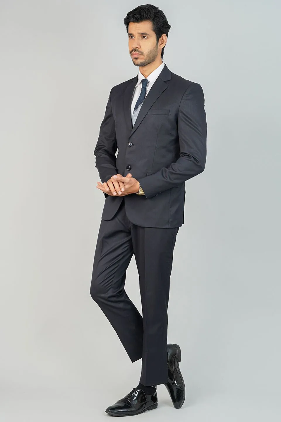 Poly Viscose Black Two Piece Suit