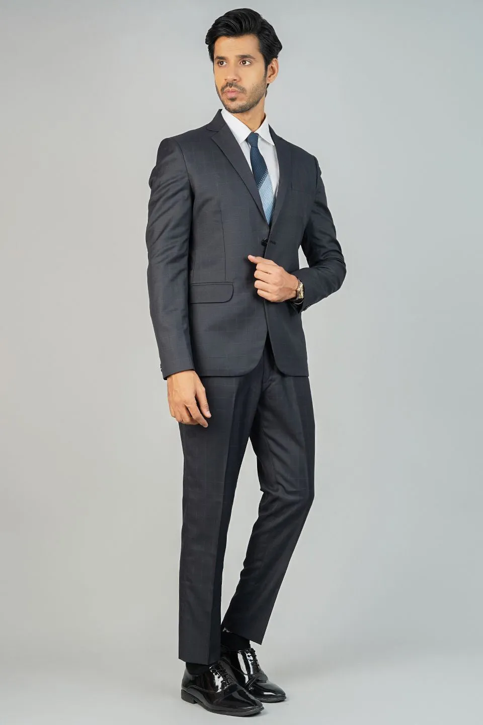 Poly Viscose Black Two Piece Suit