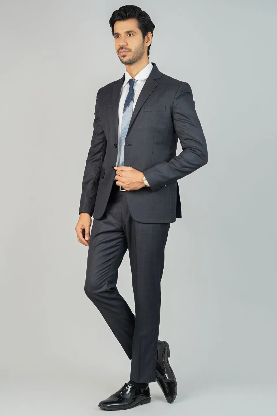 Poly Viscose Black Two Piece Suit