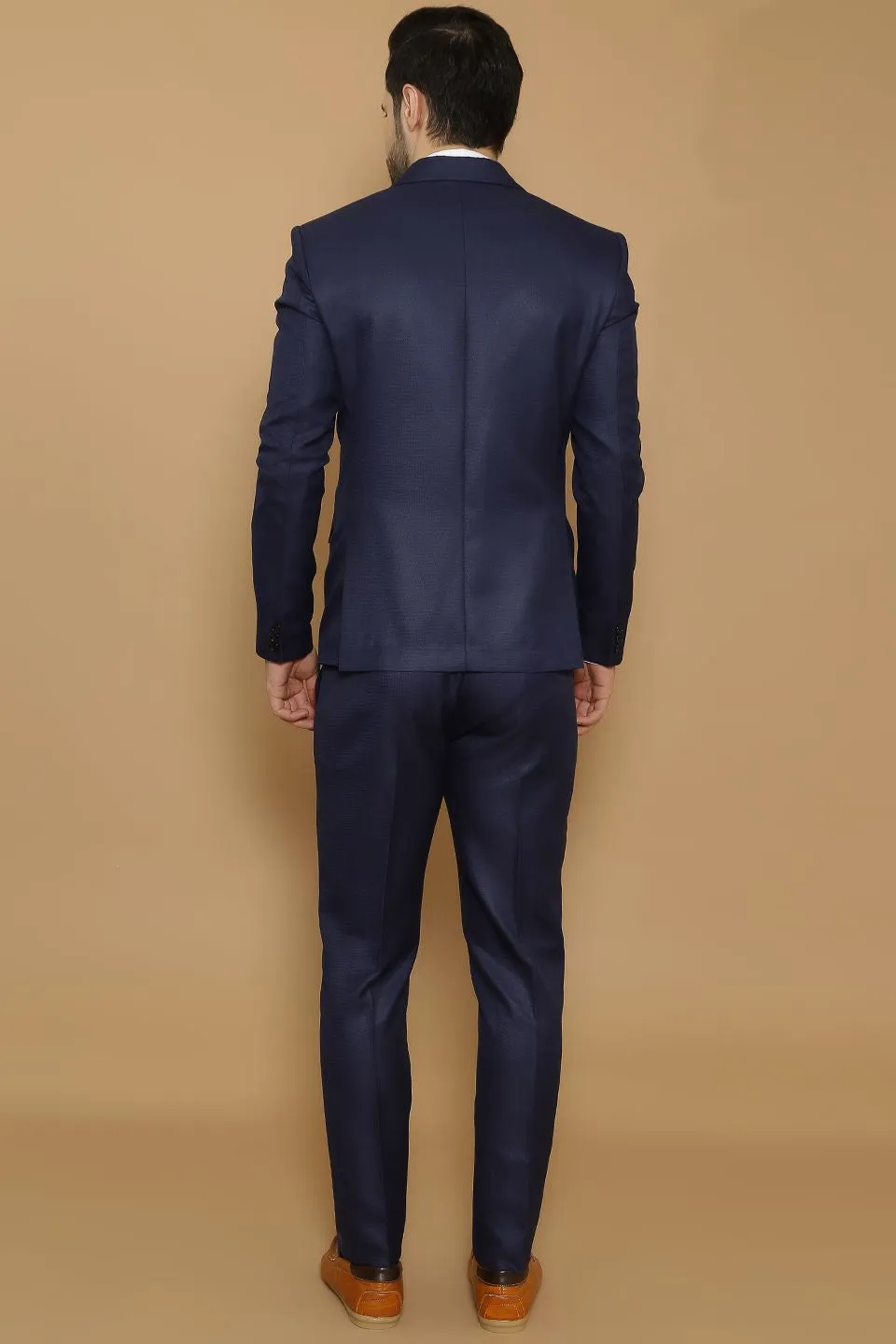 Poly Viscose Blue Two Piece Suit