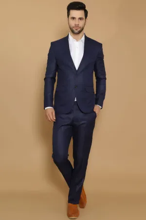Poly Viscose Blue Two Piece Suit