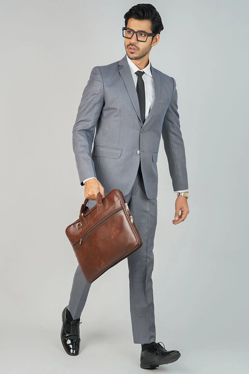 Poly Viscose Grey Two Piece Suit