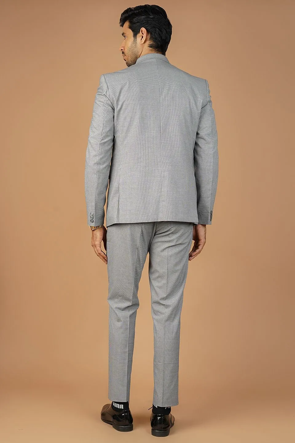 Poly Viscose Grey Two Piece Suit