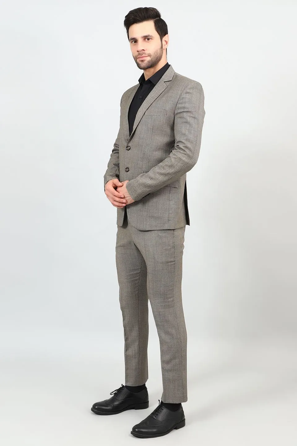 Poly Viscose Grey Two Piece Suit