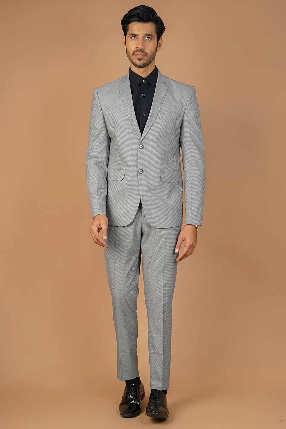 Poly Viscose Grey Two Piece Suit