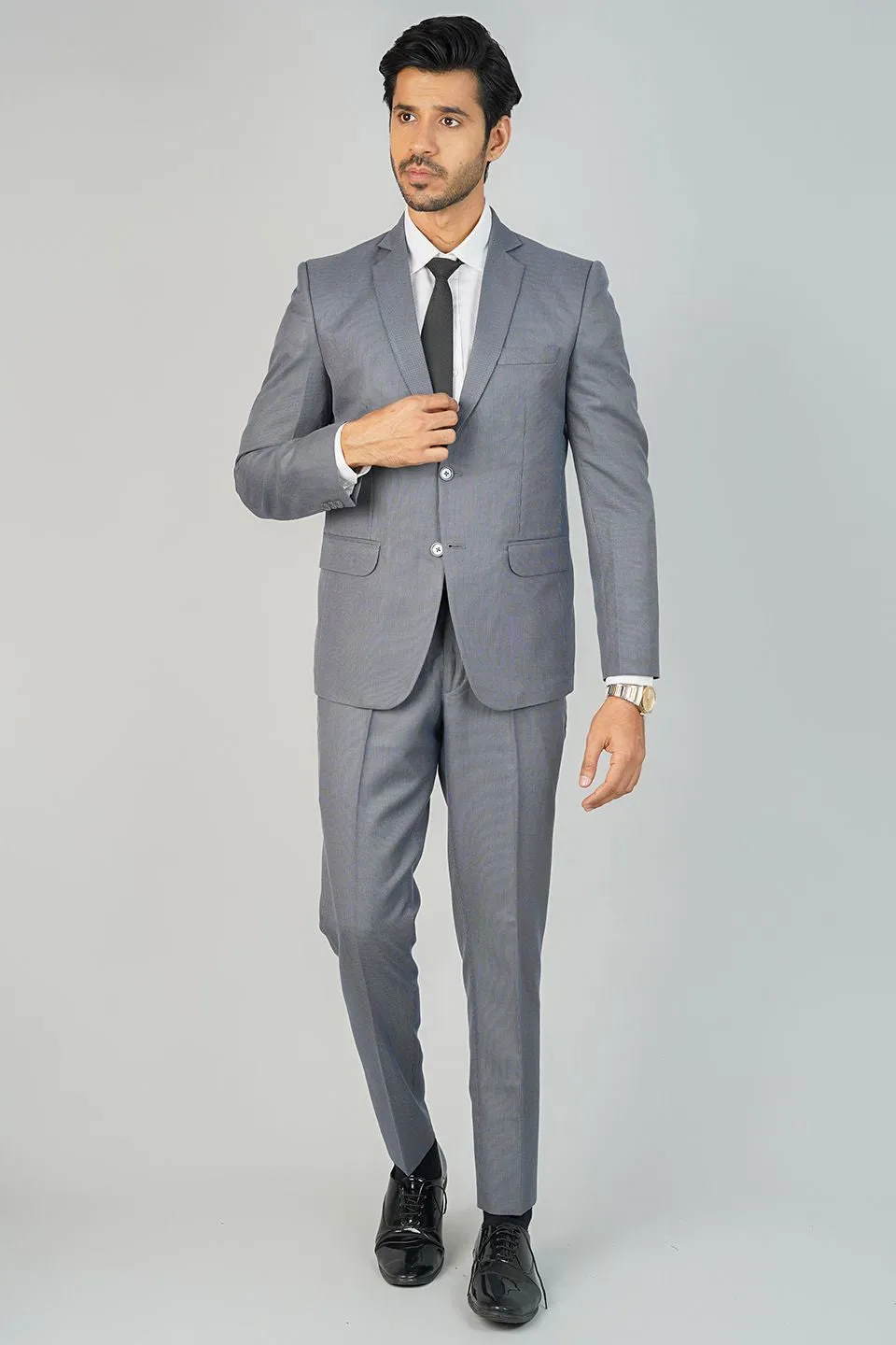 Poly Viscose Grey Two Piece Suit