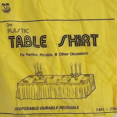 Premium Plastic Yellow Table Skirt 29" x 14" Reusable
