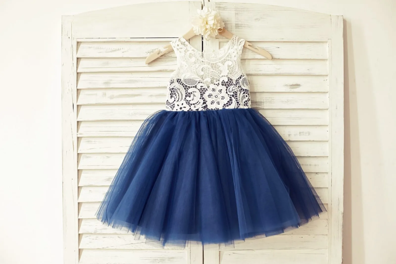 Princess Ivory Lace Blush Pink Tulle Flower Girl Dress