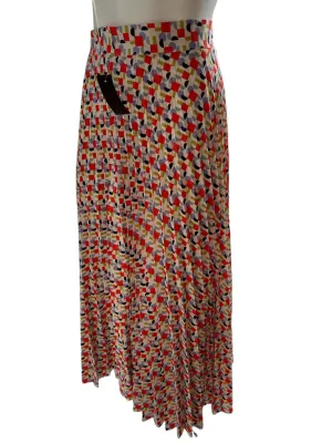 Print Pleat maxi skirt S