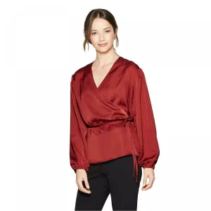 Prologue Women's Long Sleeve Wrap Blouse