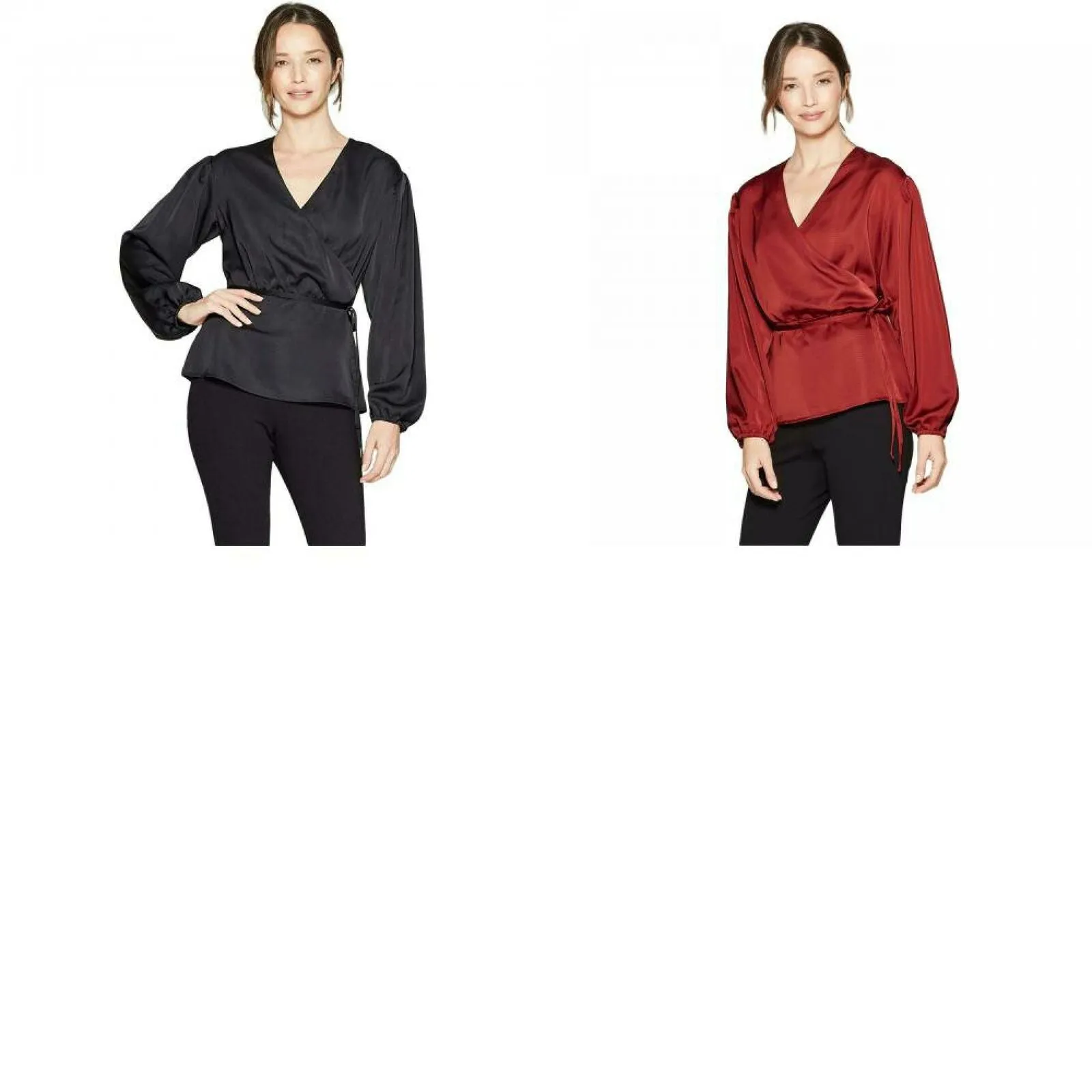 Prologue Women's Long Sleeve Wrap Blouse