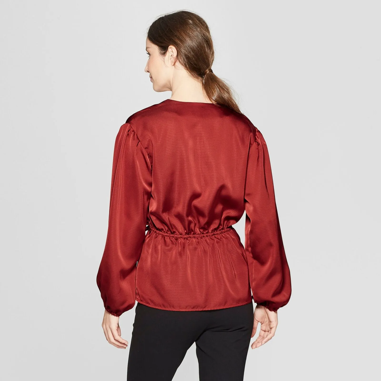 Prologue Women's Long Sleeve Wrap Blouse