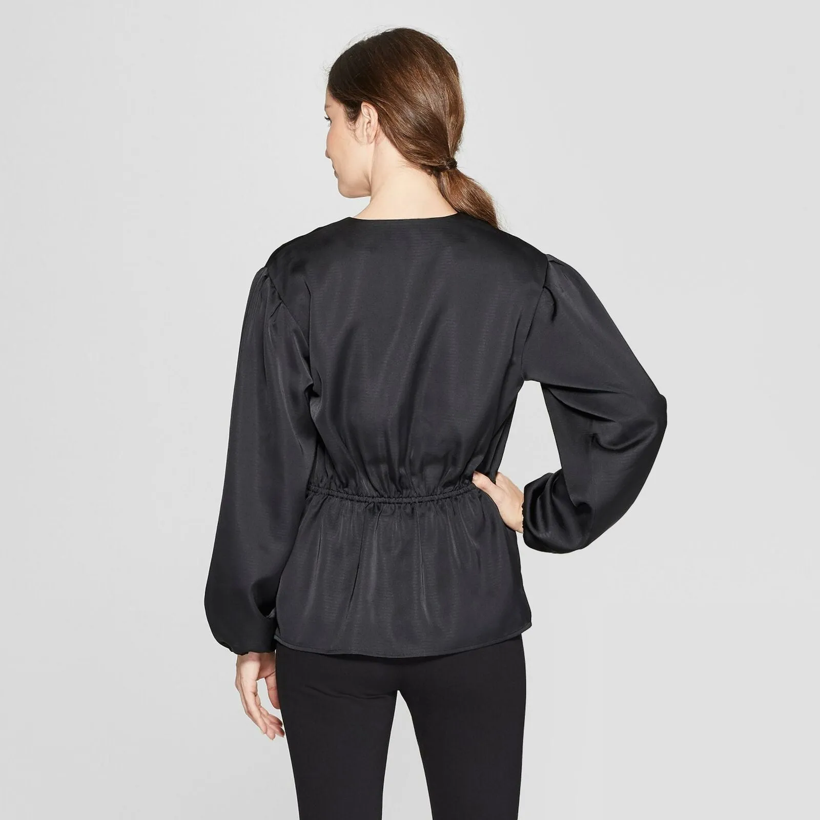 Prologue Women's Long Sleeve Wrap Blouse