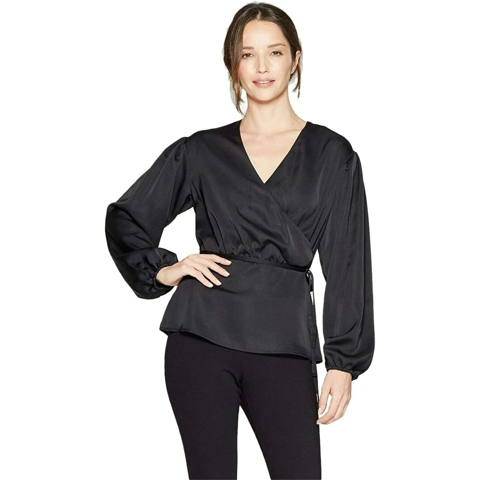 Prologue Women's Long Sleeve Wrap Blouse