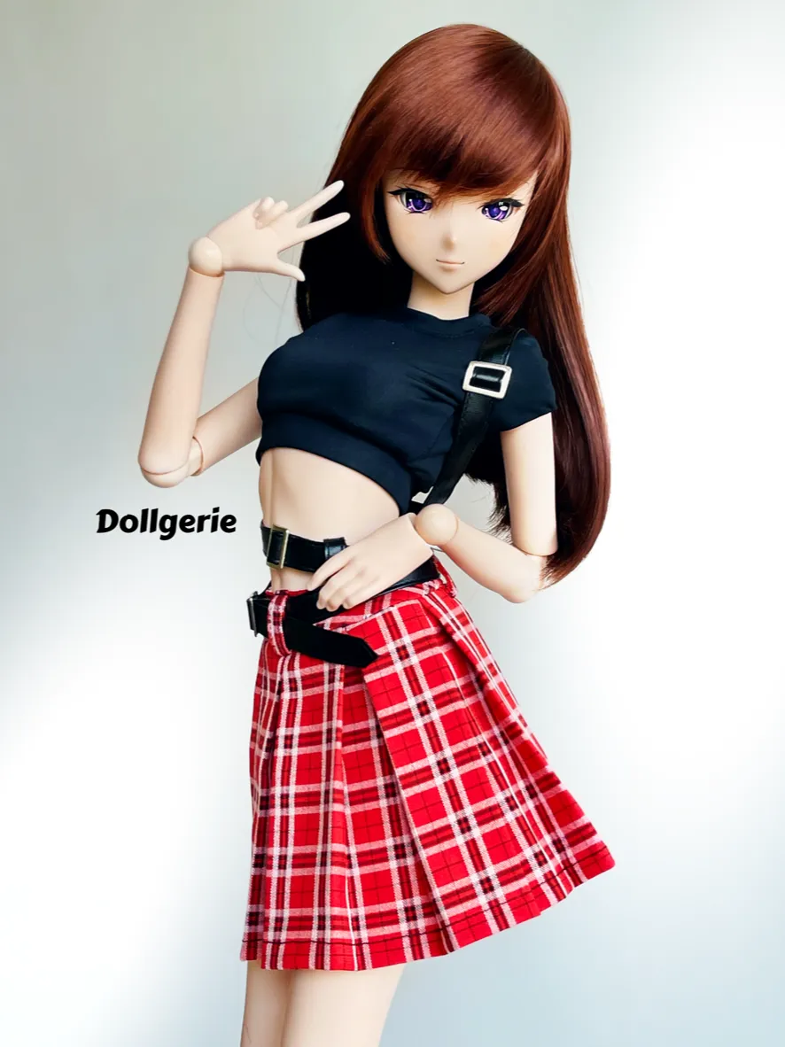 Punk Rock Princess Mini Half Skirt   Black Belt for SmartDoll or DD
