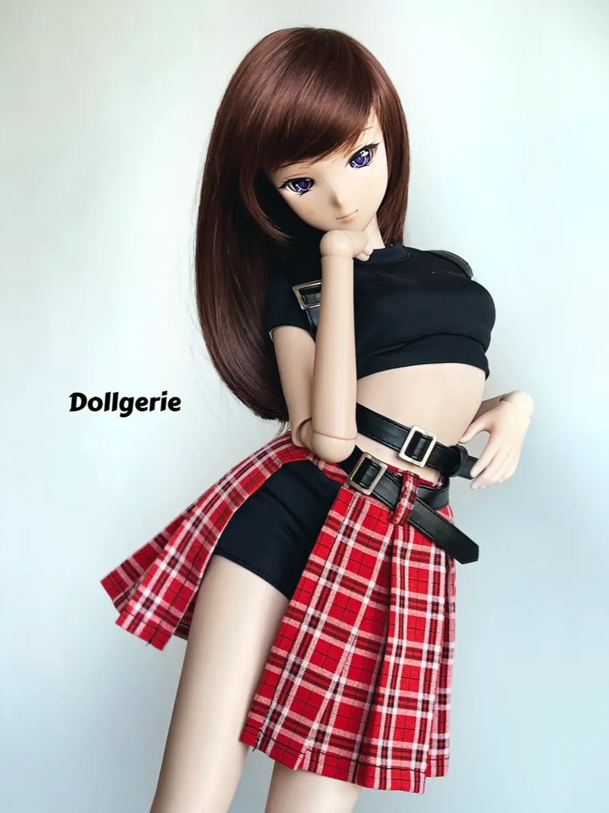 Punk Rock Princess Mini Half Skirt   Black Belt for SmartDoll or DD