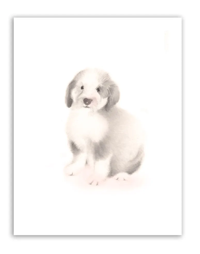 Puppy 2 Nursery Art Print - Sweet Blush