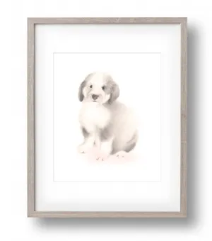Puppy 2 Nursery Art Print - Sweet Blush