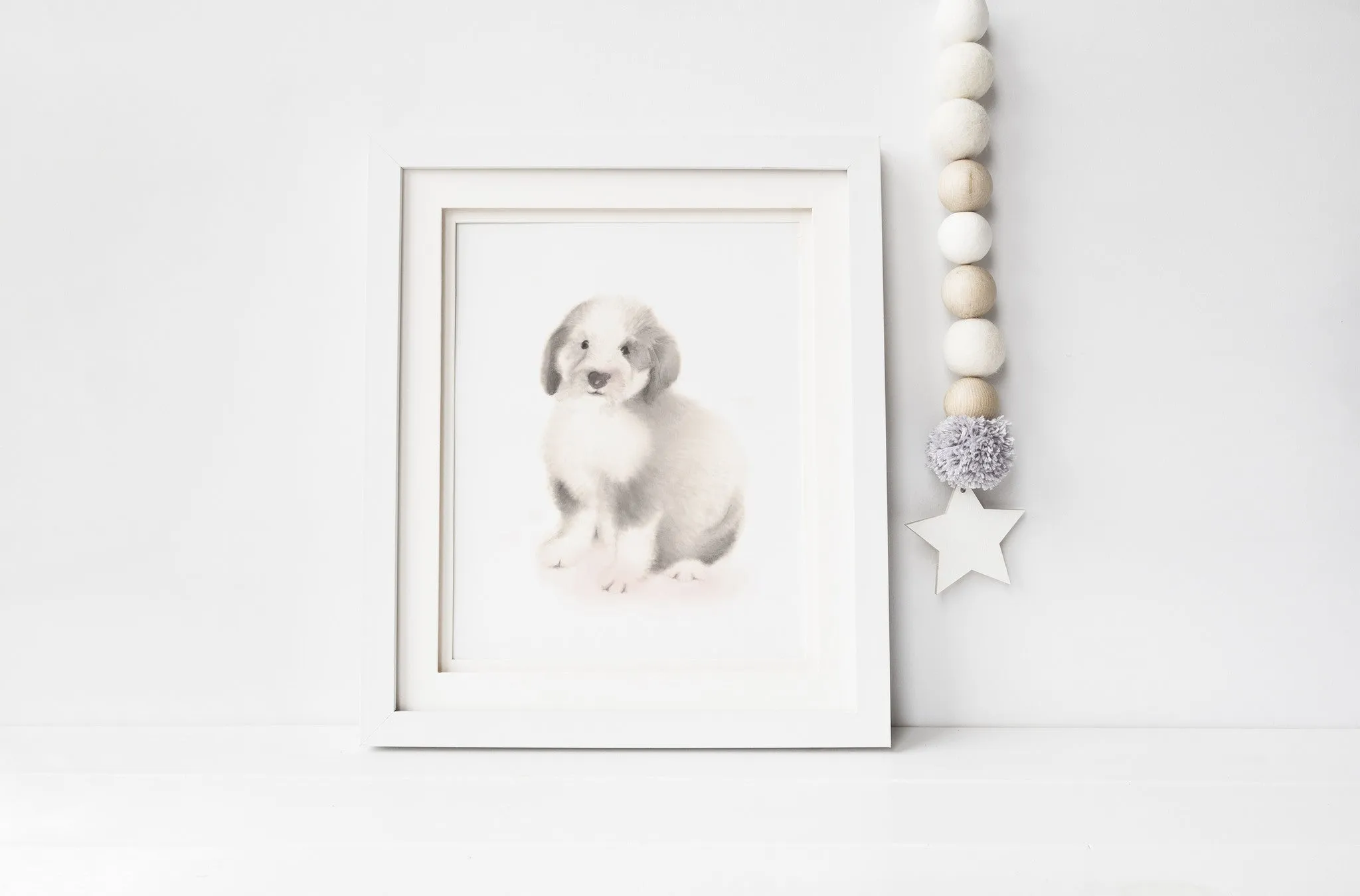 Puppy 2 Nursery Art Print - Sweet Blush