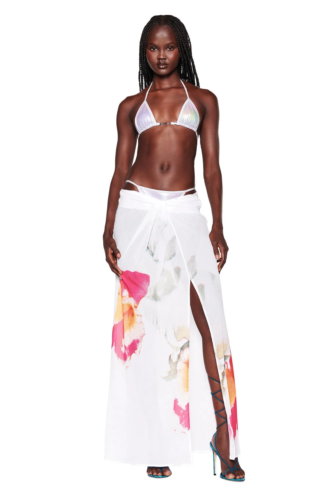 PURA MAXI SKIRT - WHITE : FLORAL
