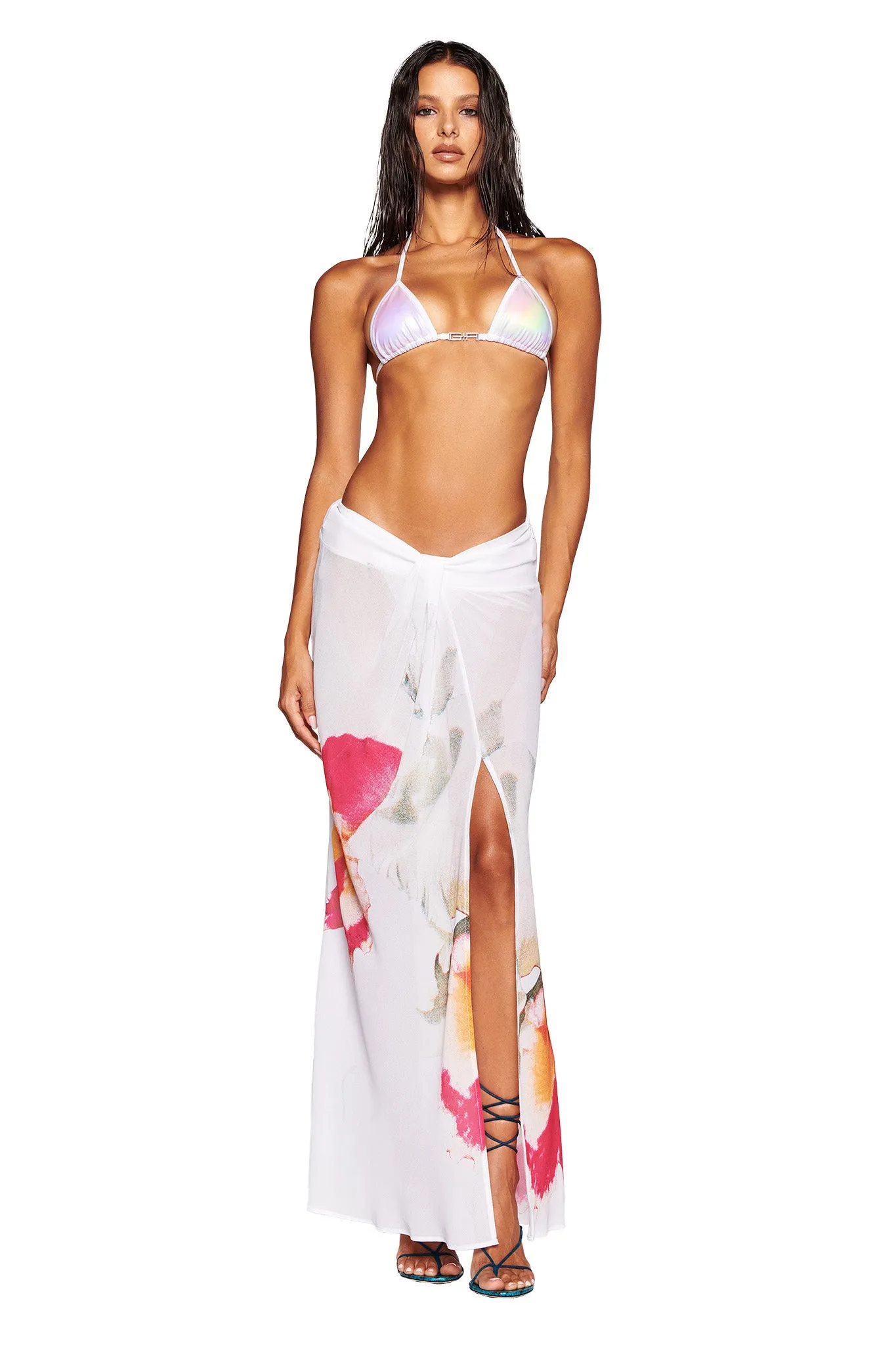 PURA MAXI SKIRT - WHITE : FLORAL