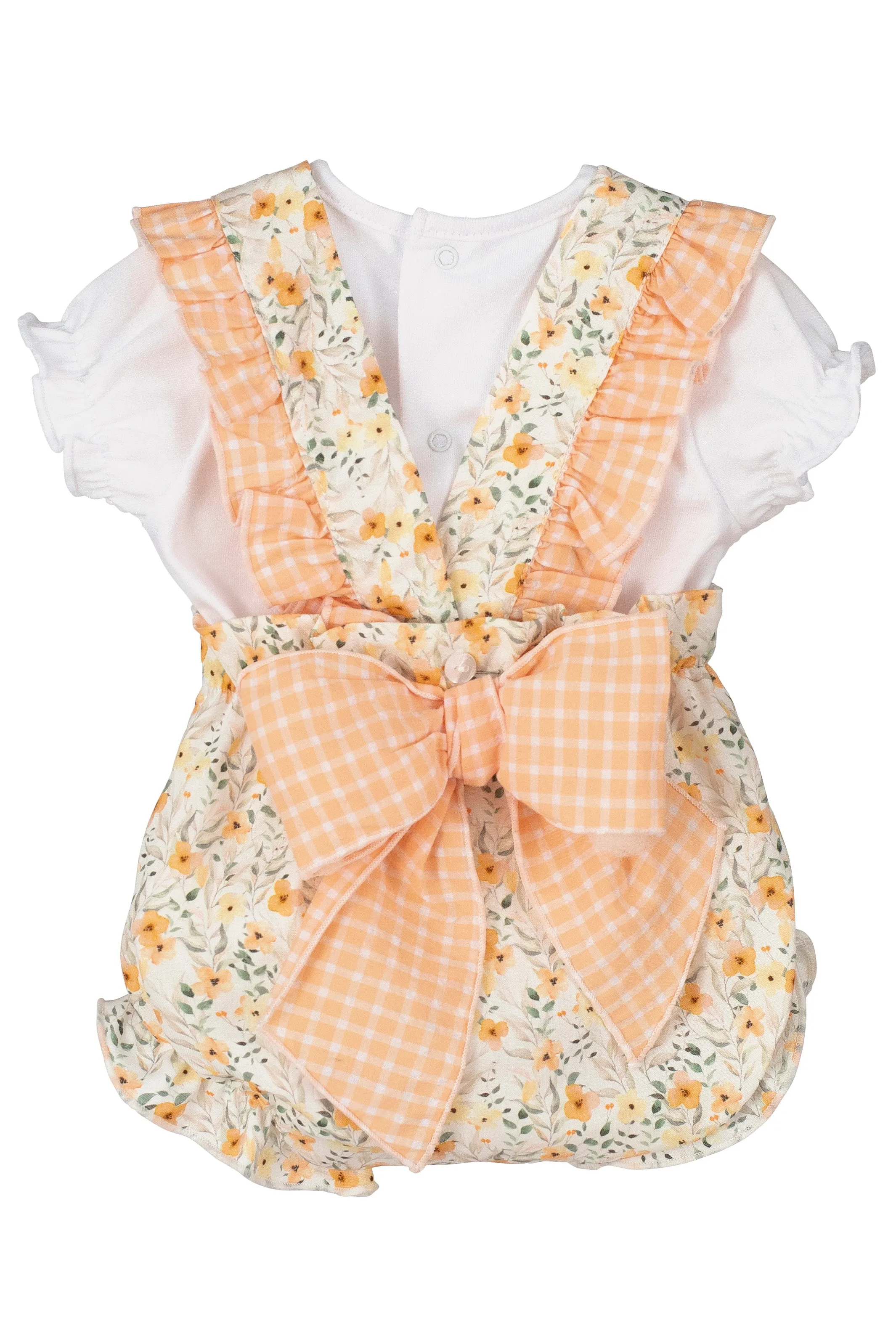 "Aria" Peach Floral Blouse & Bloomers