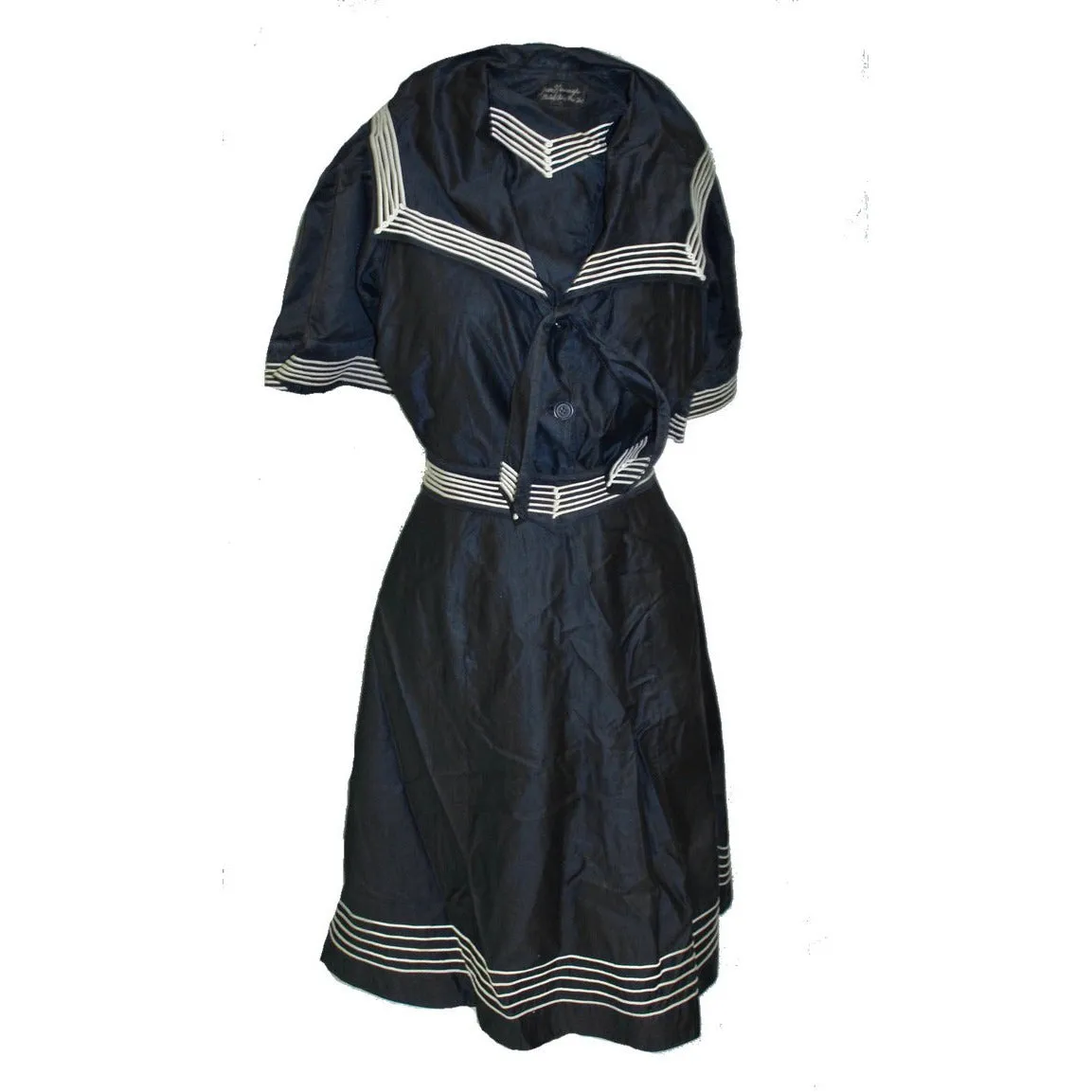 RARE Antique 1890s Swimsuit Dress Ladies 2 PC Cotton John Wanamaker Large