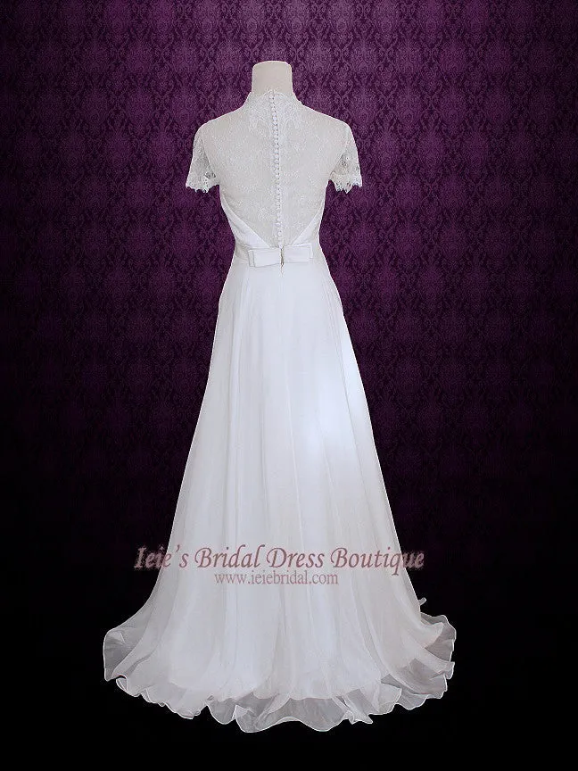 Ready to Wear Slim A-line Premium Chiffon Wedding Dress ASHLEY