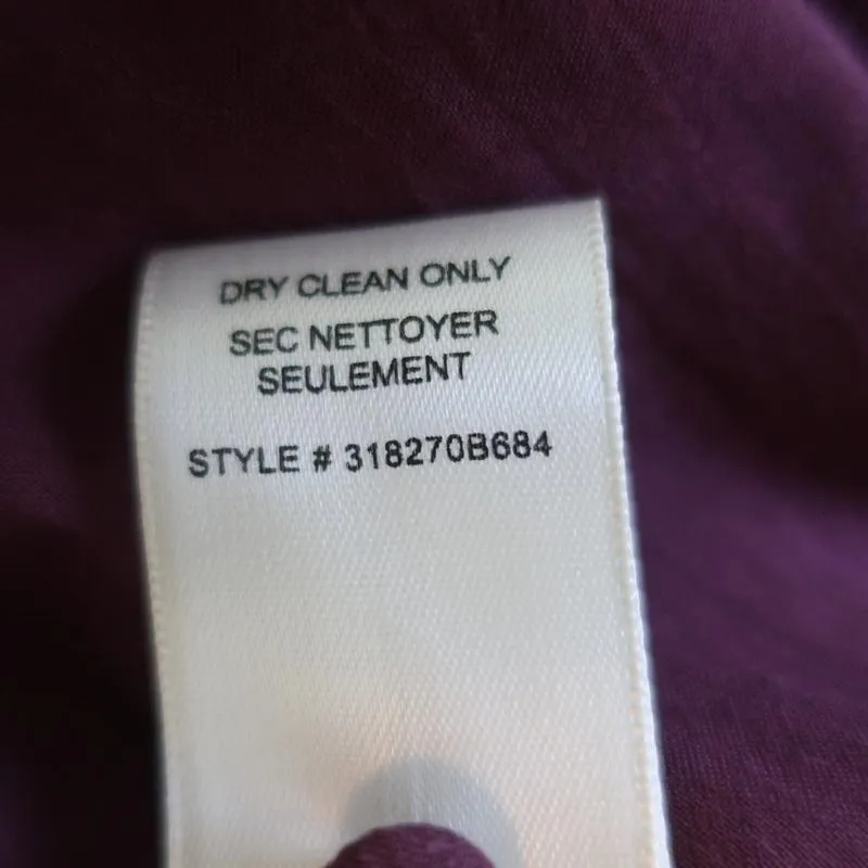 Rebecca Taylor Ruffle Top Pinwheel Purple Eyelet-Embroidered Size 4 Short Sleeve