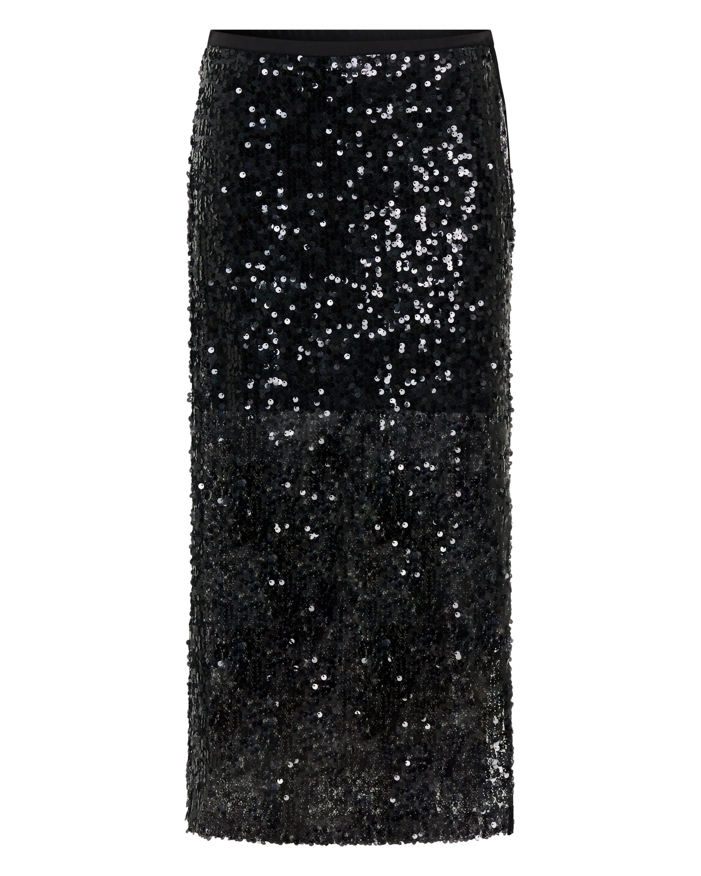 REFLECTION SEQUIN MIDI SKIRT | BLACK
