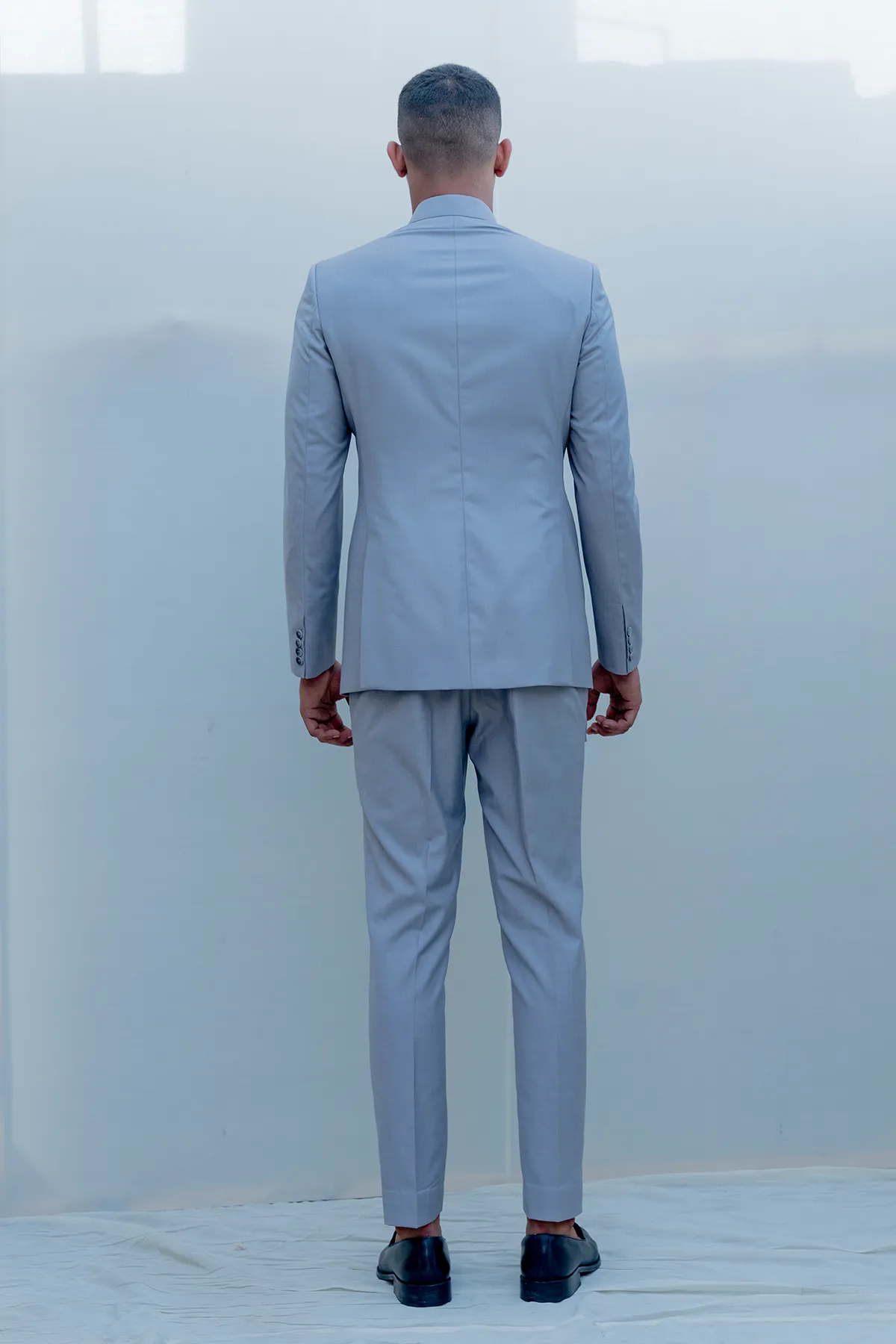 Regnant - Grey Indo Western Pleated Jacket Set