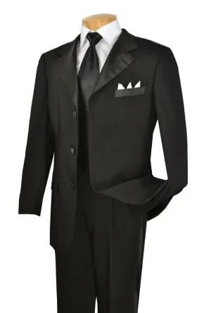 Regular Fit 2 Piece 3 Button Tuxedo Black T-3HT