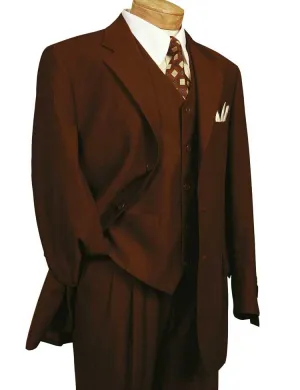 Regular Fit 3 Piece Single Breasted Suit (Cognac) 3TR-3