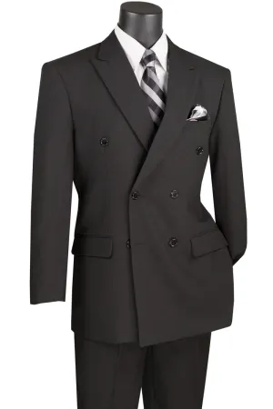 Regular Fit Double Breasted 2 Piece Suit (Black) DPP