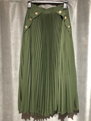 Reiss Green 'Lina hardware pleat skirt'