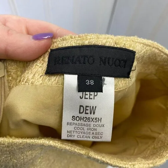 RENATO NUCCI gold tweed skirt 834