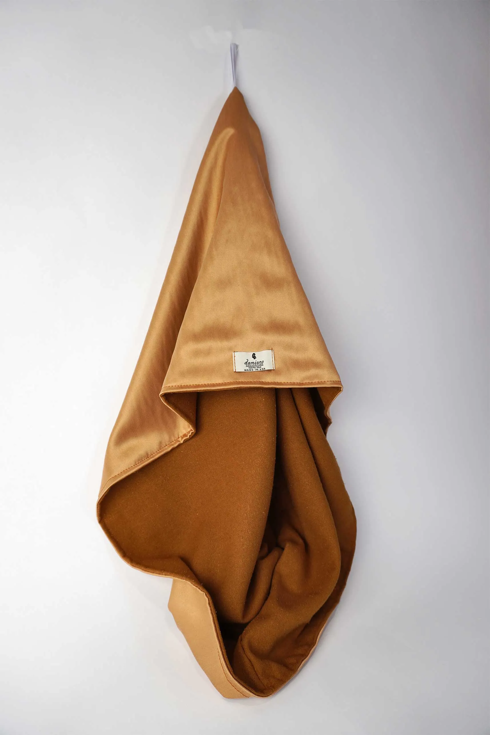 Reversible Silk Hair Towel In Tan